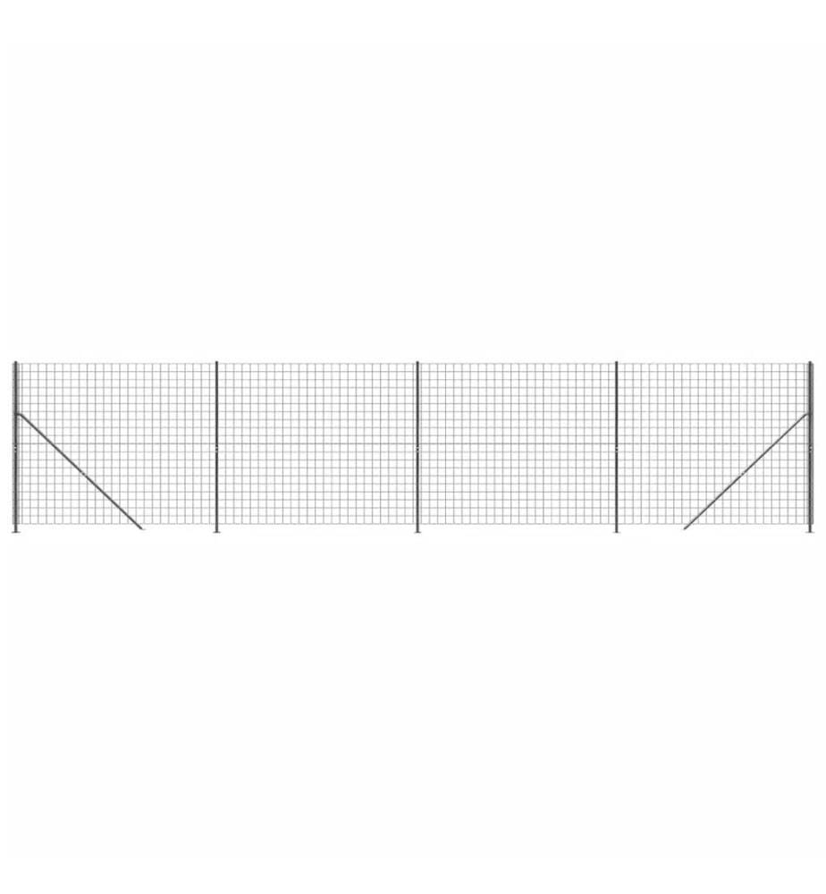 Maschendrahtzaun mit Bodenflansch Anthrazit 1,6x10 m