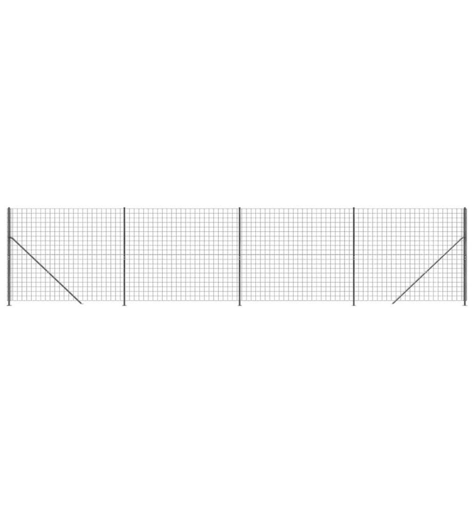 Maschendrahtzaun mit Bodenflansch Anthrazit 2x10 m