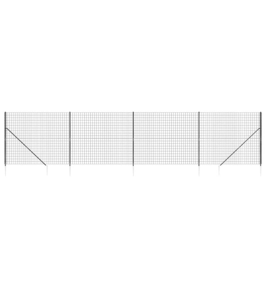 Maschendrahtzaun mit Bodenhülsen Anthrazit 2x10 m