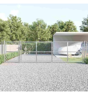 Mesh-Gartentor Silbern 500x175 cm Verzinkter Stahl