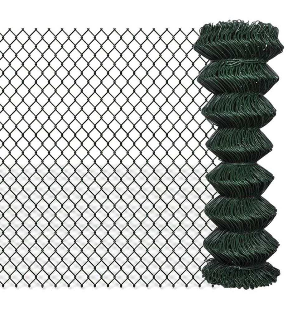 Maschendrahtzaun Stahl 1,25x15 m Grün