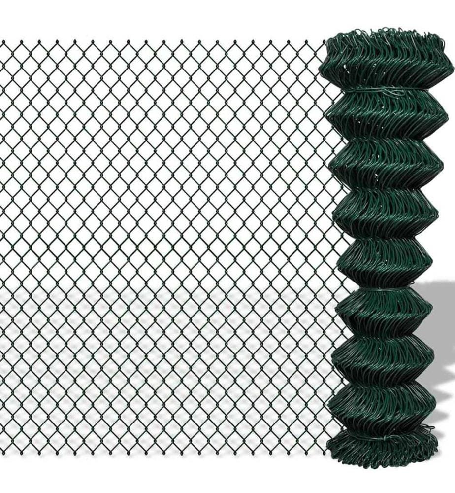 Maschendrahtzaun Stahl 1,5x25 m Grün