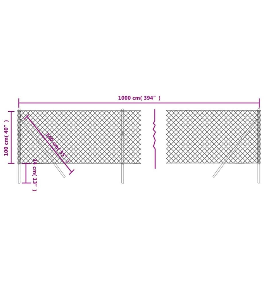 Maschendrahtzaun Grün 1x10 m