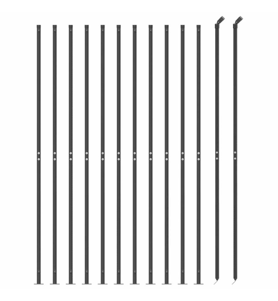 Maschendrahtzaun mit Bodenflansch Anthrazit 1,4x25 m
