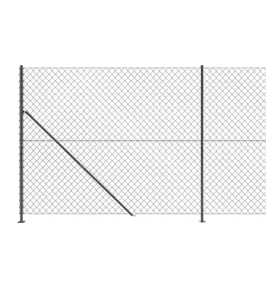 Maschendrahtzaun mit Bodenflansch Anthrazit 1,4x25 m