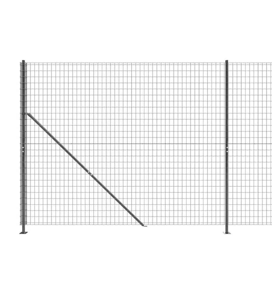 Maschendrahtzaun mit Bodenflansch Anthrazit 2,2x10 m