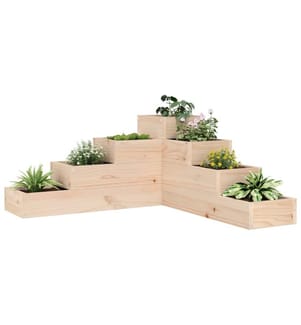Pflanzentreppe 4 Stufen 80,5x79x36 cm Massivholz Kiefer