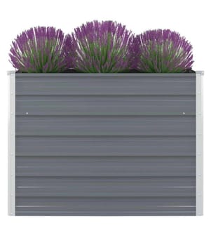Hochbeet 100 x 100 x 77 cm Verzinkter Stahl Grau
