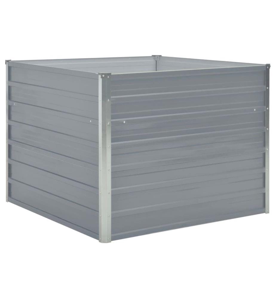 Hochbeet 100 x 100 x 77 cm Verzinkter Stahl Grau