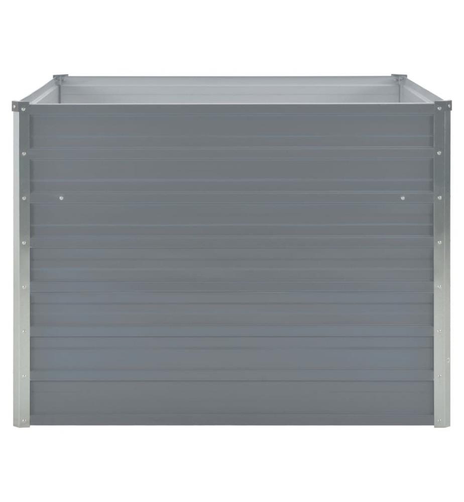 Hochbeet 100 x 100 x 77 cm Verzinkter Stahl Grau