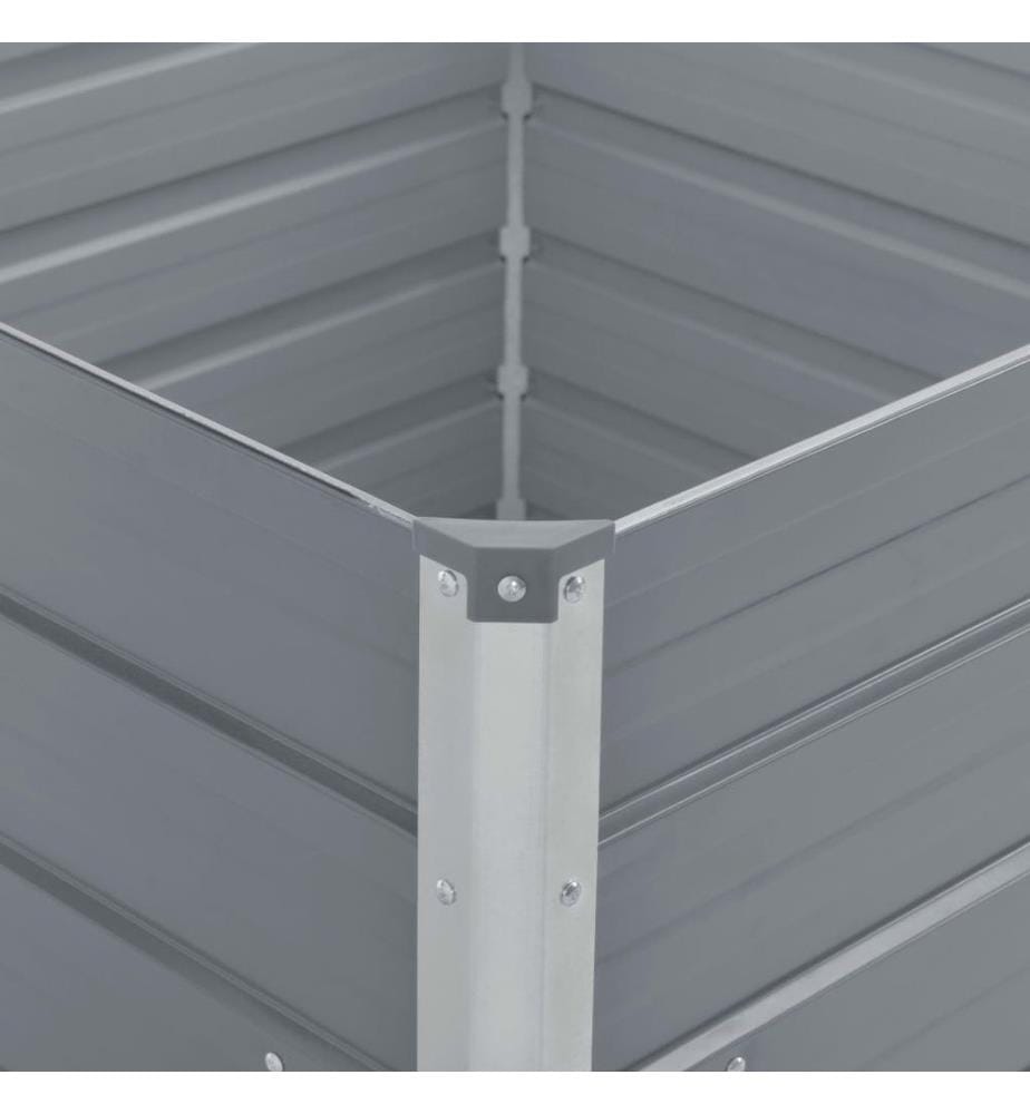 Hochbeet 100 x 100 x 77 cm Verzinkter Stahl Grau