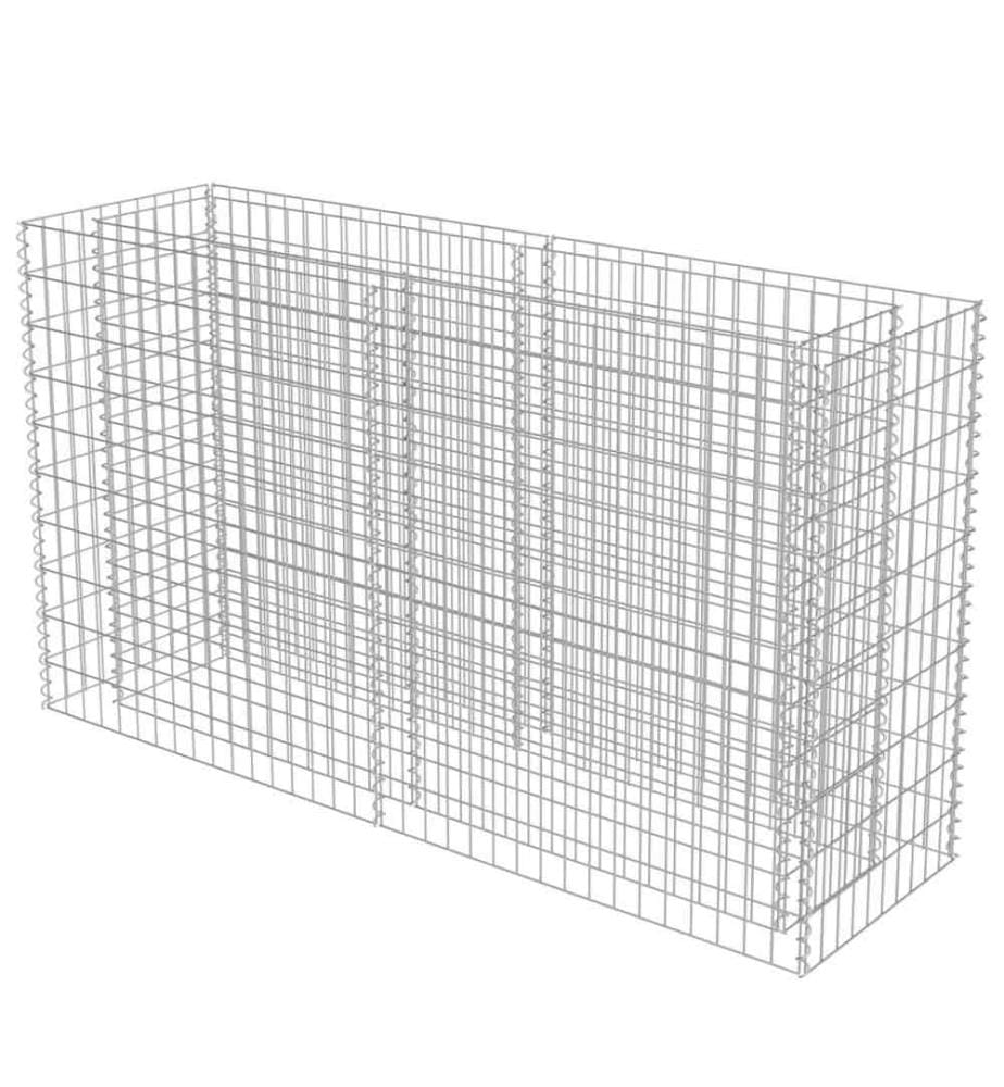 Lit surélevé à gabion Acier galvanisé 180x50x100 cm