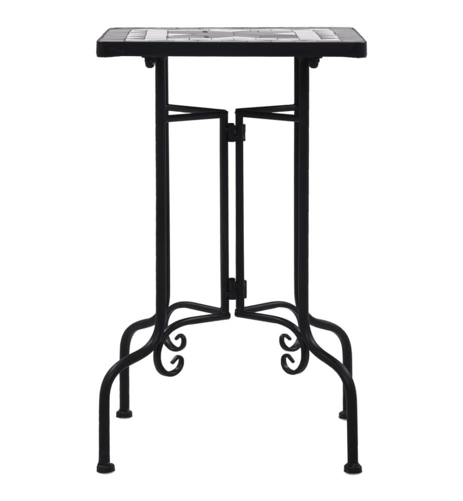 Table de bistro mosaïque noir et blanc Céramique