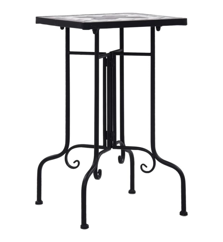 Table de bistro mosaïque noir et blanc Céramique