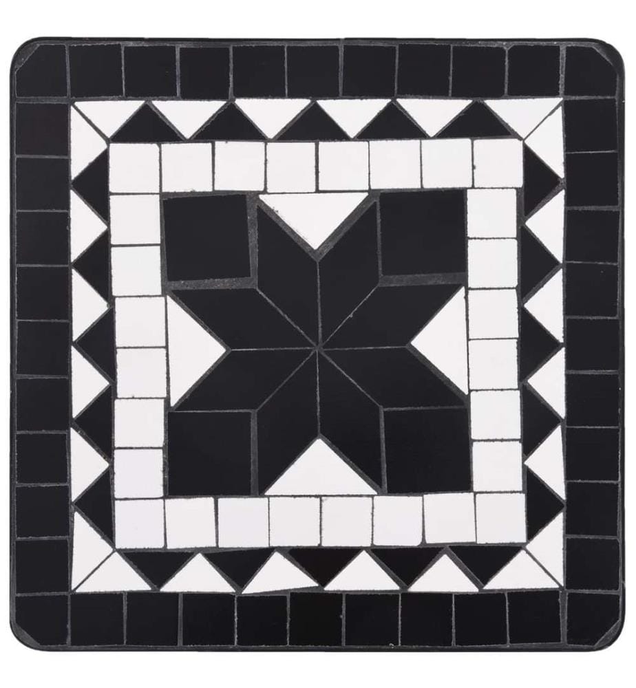 Table de bistro mosaïque noir et blanc Céramique