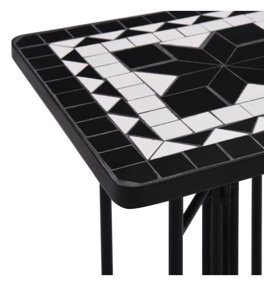 Table de bistro mosaïque noir et blanc Céramique