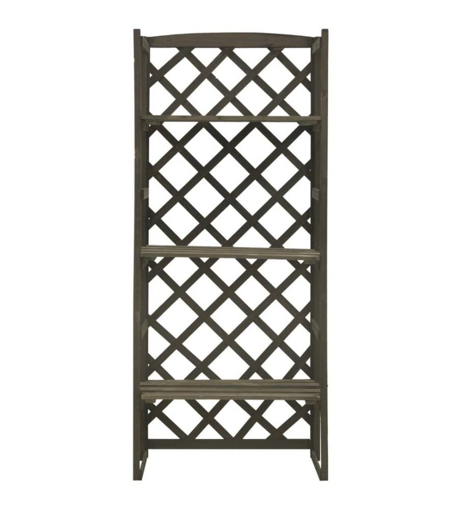 Support de plantes et treillis Gris 60x30x140 cm Bois de sapin