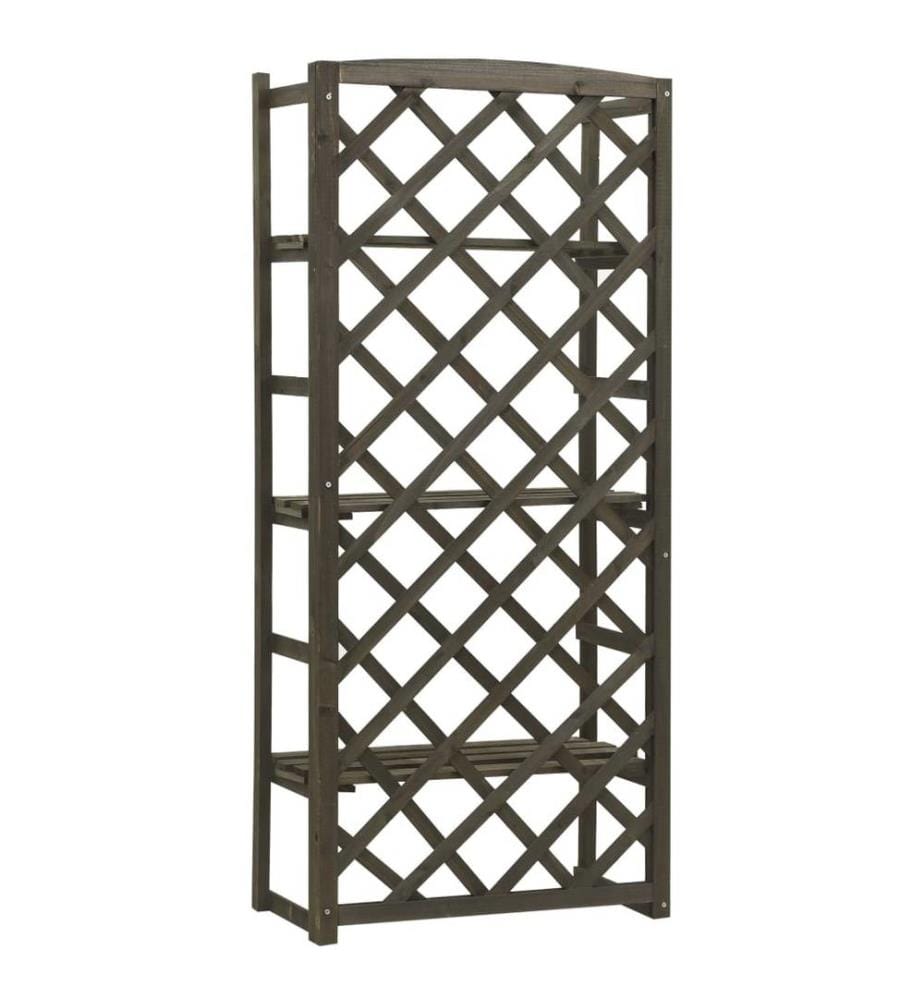 Support de plantes et treillis Gris 60x30x140 cm Bois de sapin