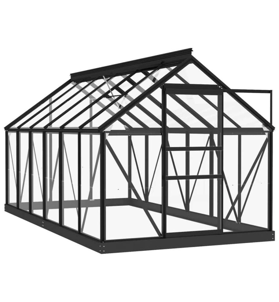 Glas Gewächshaus Anthrazit 155x298x191 cm Aluminium