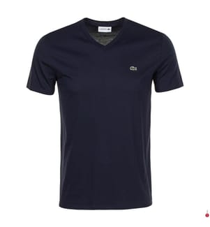 Maglietta con scollo a V in cotone Pima - Navy