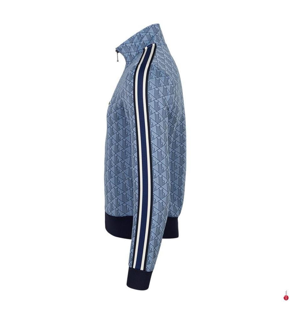 Sweatshirt mit Reissverschluss und Monogramm - Blau