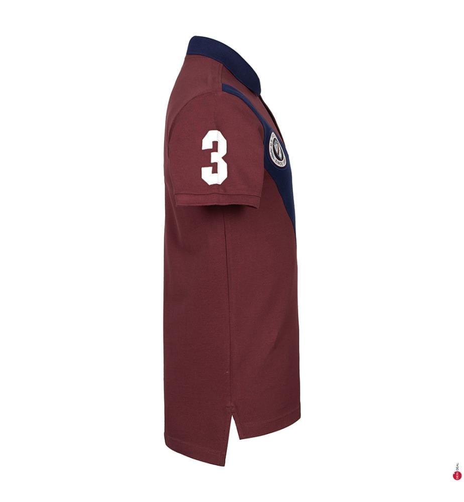 Poloshirt Small Logo - Bordeaux und Marineblau
