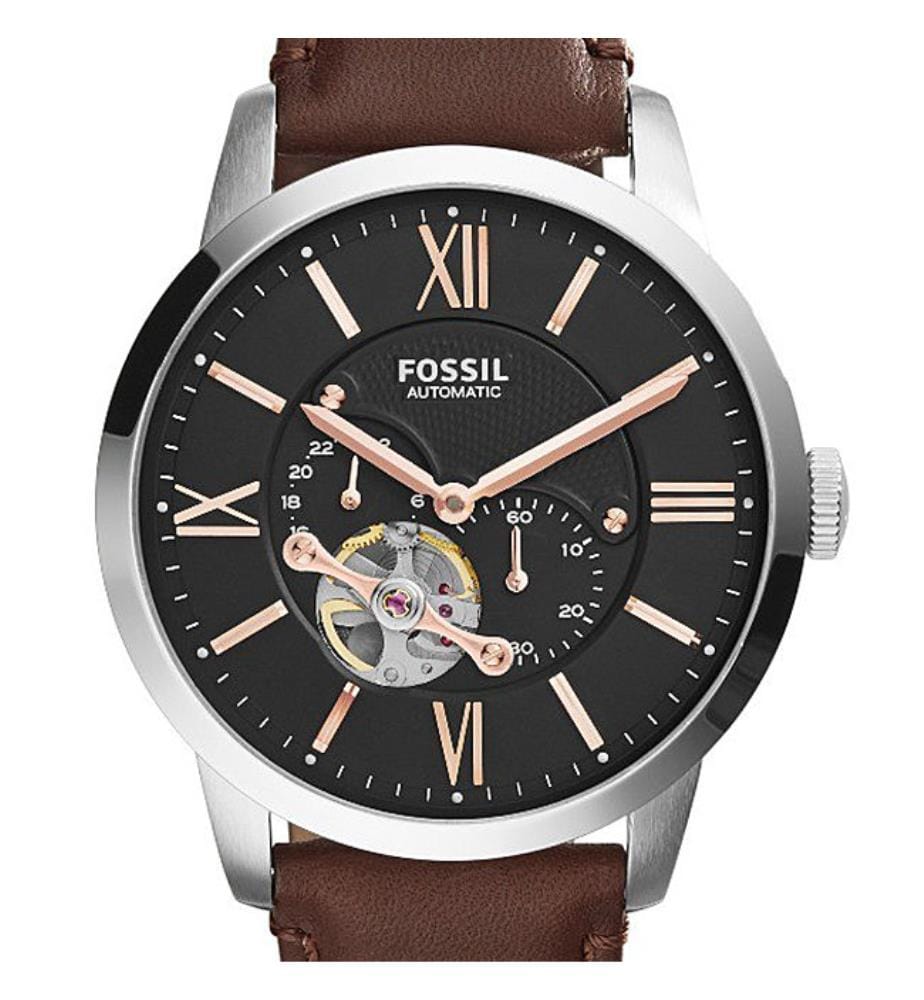 Montre en Cuir Townsman - Brun Foncé et Noir