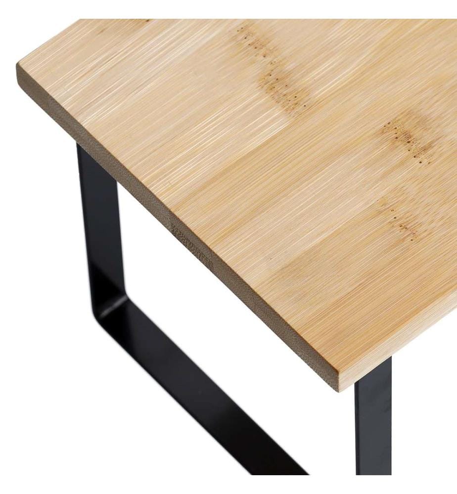 Zeller Shelf, Bamboo/Metal Black DeinDeal