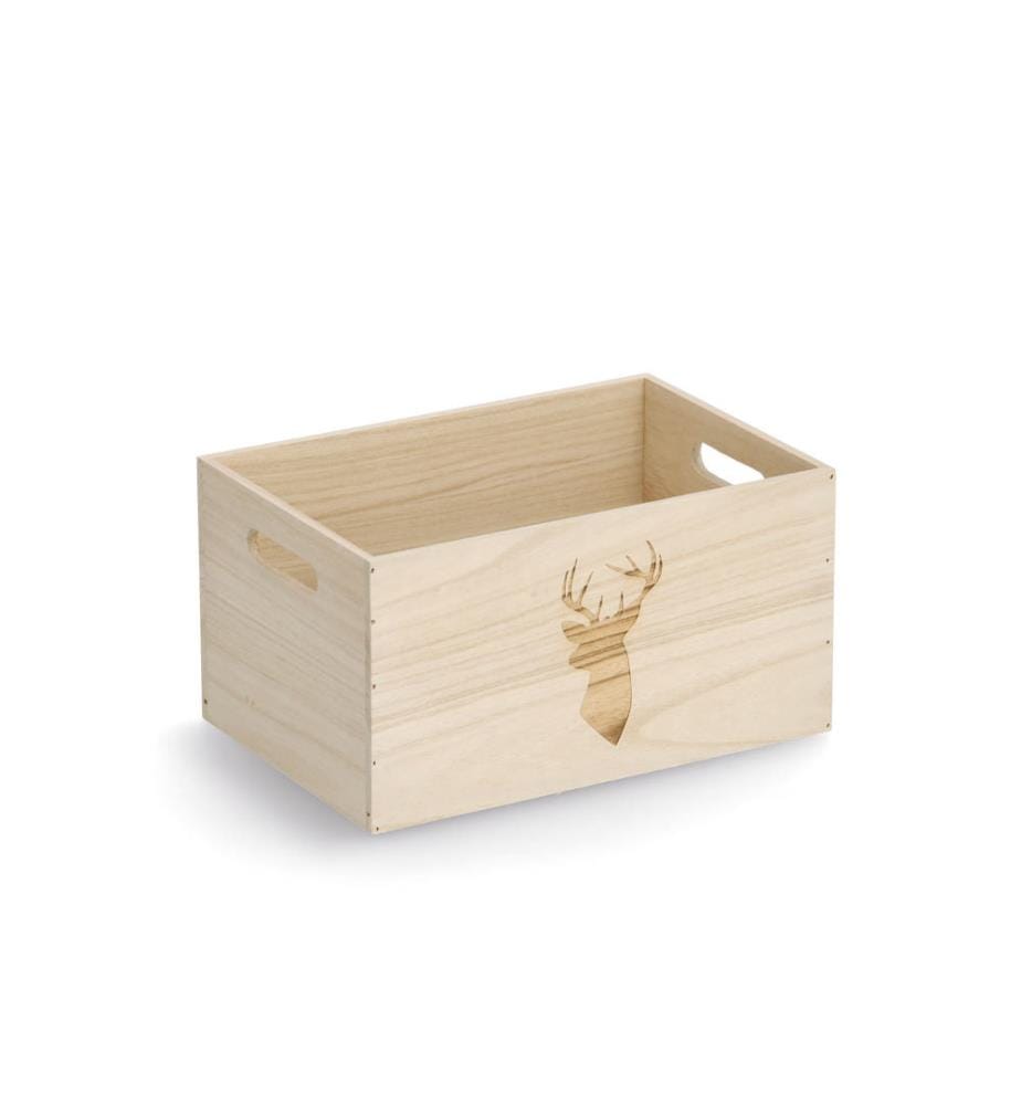 Zeller Deer Storage Box Wood DeinDeal