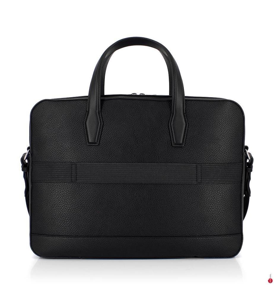 Computertasche mit Logo und Feinkörnereffekt - Schwarz