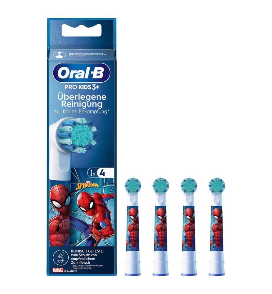 Pro Kids 3+ Spiderman/Frozen Zahnbürstenkopf 4er-Set - Weiss