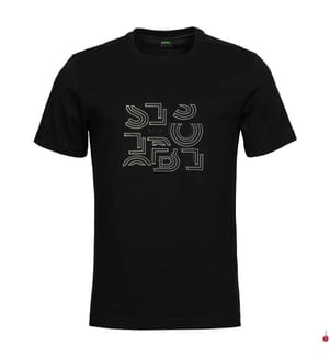 Typographisches Artwork T-Shirt - Schwarz