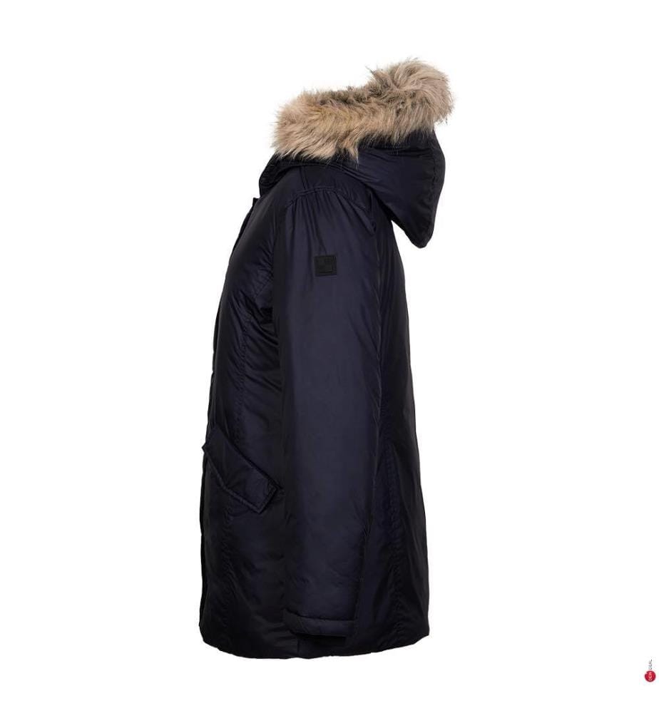 Removable Fur Parka - Navy