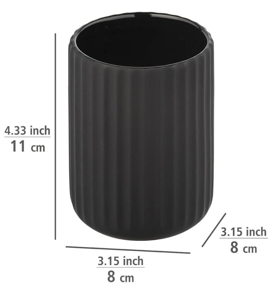 Gobelet à dents en céramique Nerno - Noir