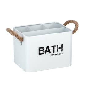 Boîte de rangement Gara avec 4 compartiments blanc - Blanc