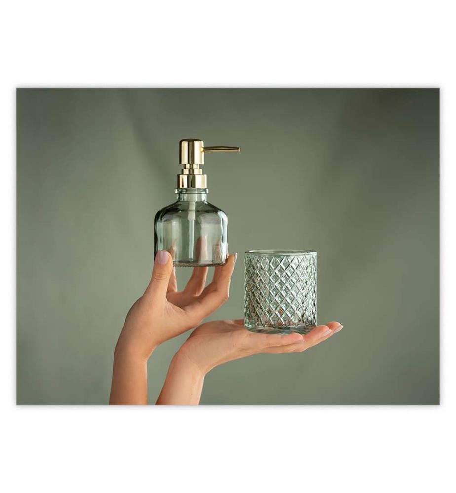 Distributeur de savon Atessa - menthe en verre - 200 ml