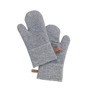 Gants de four Stripes Gris, lot de 2, Bande de silicone pour une prise en main sûre