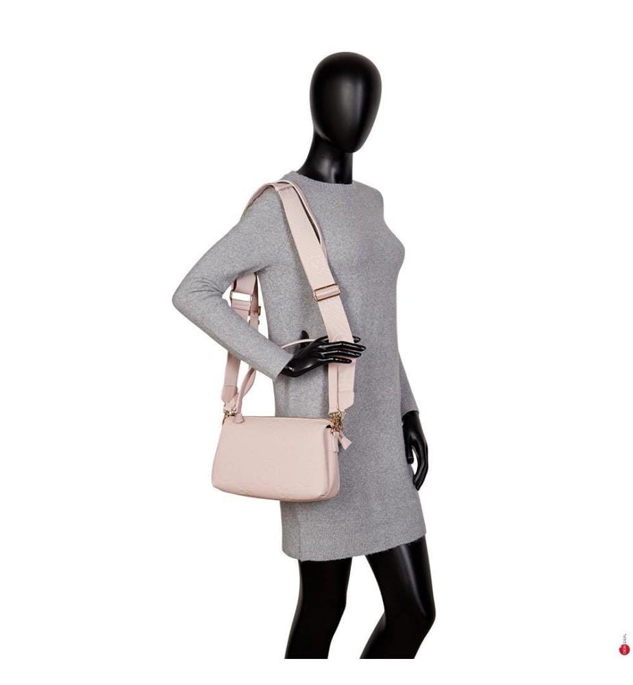 Samba Debossed Convertible Crossbody Bag - Pink