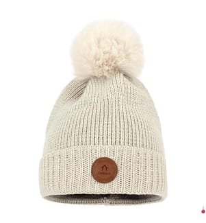 Bonnet avec 3 Pompons Irish Coffee - Crème Lurex