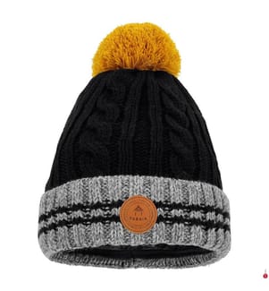 Bonnet avec 3 Pompons Creamy Gin - Noir