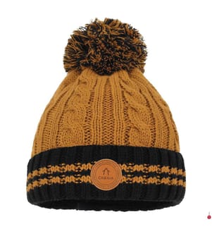 Bonnet avec 3 Pompons Creamy Gin - Brun
