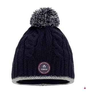 Bonnet avec 3 Pompons Creamy Gin - Bleu Foncé