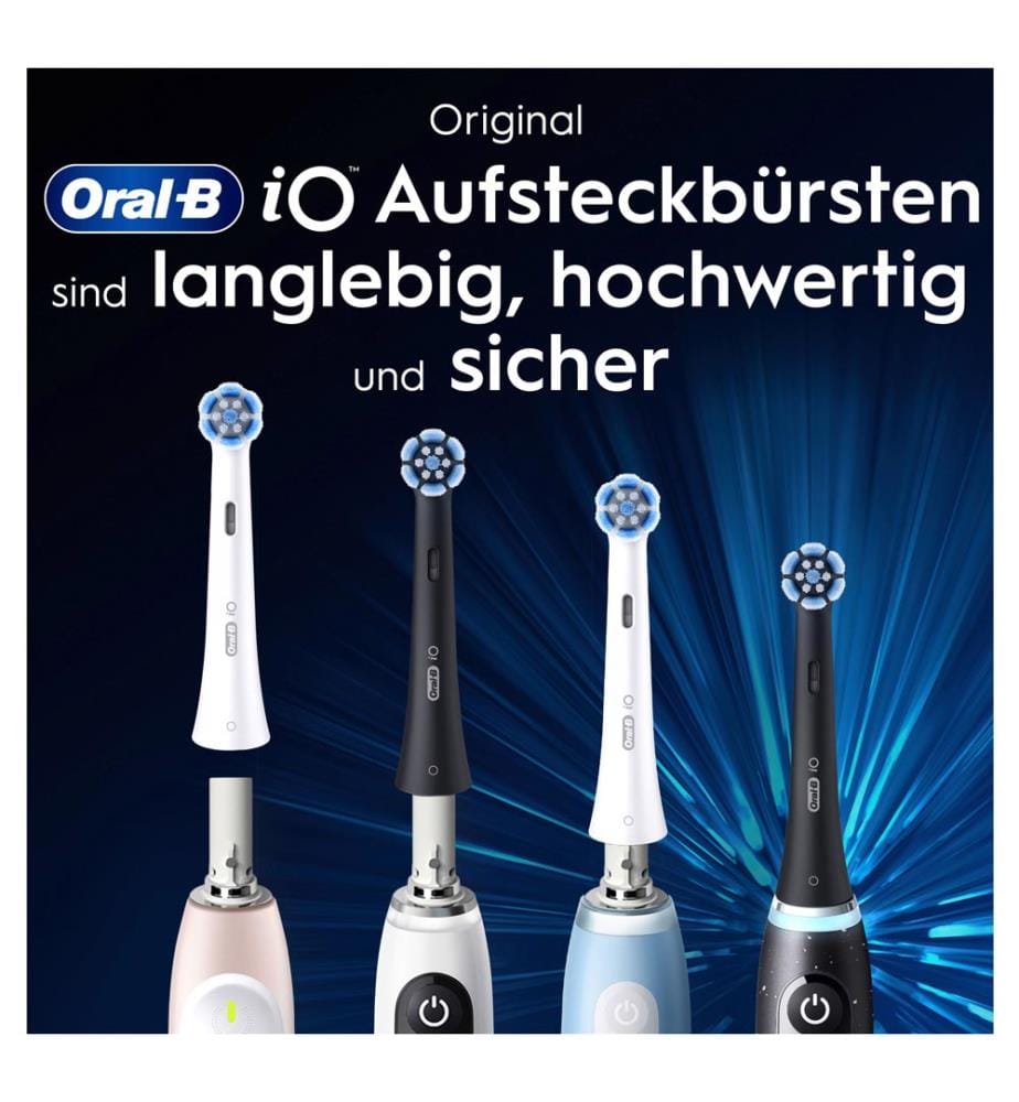 Lot de 4 Têtes de Brosse à Dents iO Nettoyage Doux - Noir
