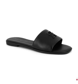 Mules en Cuir à monogramme TH - Noir