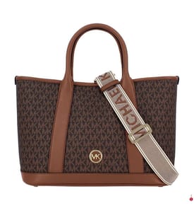 Luisa Medium Schultertasche - Hellbraun und Dunkelbraun