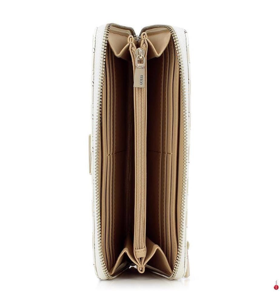 Mittlere Brieftasche Logo G Wave - Creme