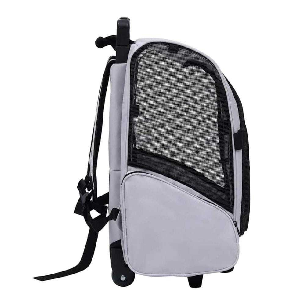 Chariot polyvalent pliable pour animaux de compagnie gris