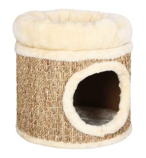 Katzenhaus mit Luxuriösem Katzenbett 33 cm Seegras