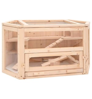 Hamsterkäfig 80x40x43 cm Massivholz Tanne