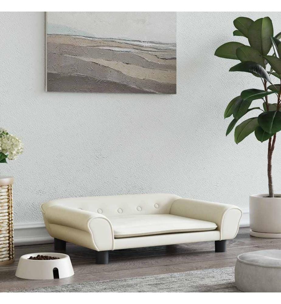 Hundebett Creme 70x48x22 cm Samt